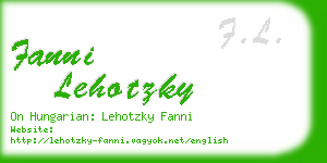 fanni lehotzky business card